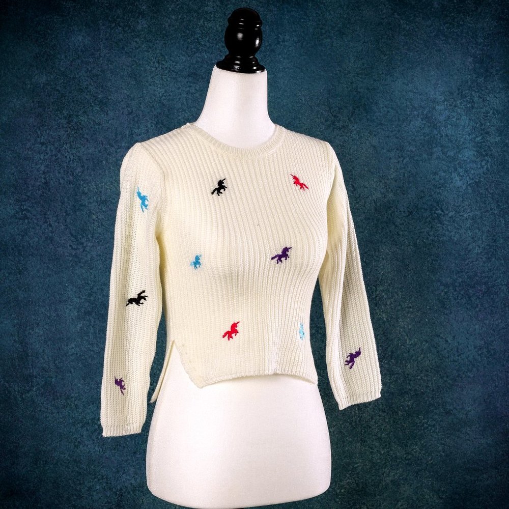 NWT Pink Angel unicorn embroidered sweater - 6X